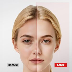 Face Massager Portable Charging Dock, Red Light Therapy for Face and Neck, 3 Heat Settings, Vibrating Face Massage, 9-Color & 30-Day Battery | Home Spa Travel Skincare – White