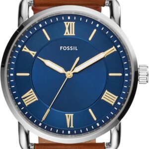 Fossil Men's Copeland Quartz Stainless Steel and Leather Three-Hand Watch