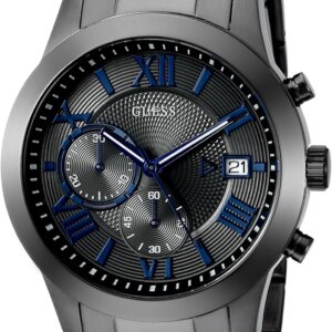 GUESS Men's Stainless Steel Gunmetal Chronograph Bracelet Watch