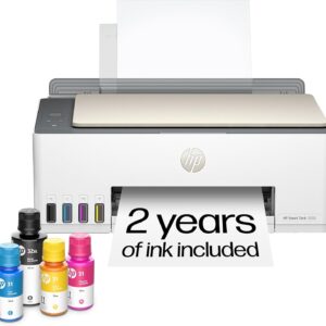 HP Smart Tank 5000 Wireless All-in-One Ink Tank Printer, Scanner, Copier with 2 years of ink included, Best-for-home, Refillable, AI-enabled (5D1B6A)