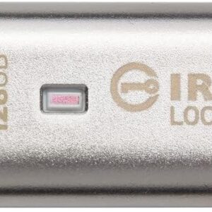 Kingston Ironkey Locker+ 50 128GB Encrypted USB Flash Drive | USB 3.2 Gen 1 | XTS-AES Protection | Multi-Password Security Options | Automatic Cloud Backup | Metal Casing | IKLP50/128GB