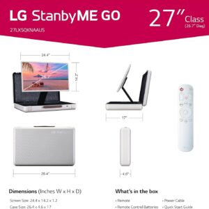 LG 27-Inch StanbyME Go Portable Smart 1080P Touch Screen (27LX5QKNA, 2023 Model), Calming Beige