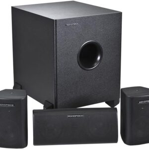 Monoprice 5.1 Channel Home Theater Satellite Speakers And Subwoofer - Black