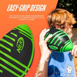 Nerf Weather Blitz Foam Football for All-Weather Play – Easy-to-Hold Grips – Great for Indoor and Outdoor Games – Green
