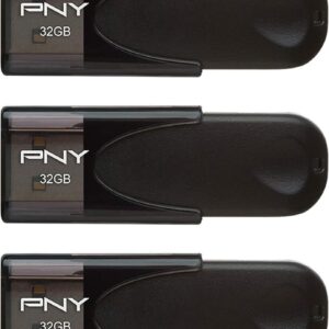 PNY 32GB Attaché 4 USB 2.0 Flash Drive, Black, (Pack of 5)