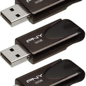 PNY 32GB Attaché 4 USB 2.0 Flash Drive, Black, (Pack of 5)