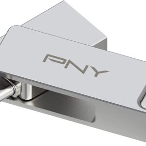 PNY 64GB Duo Link USB 3.2 Type-C Dual Flash Drive for Android Devices and Computers - External Mobile Storage for Photos, Videos, and More - 200MB/s