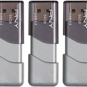 PNY 64GB Turbo Attaché 3 USB 3.0 Flash Drive, Silver (Pack of 5)