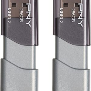 PNY P-FD256X2TBOP-MP 256GB Turbo Attaché 3 USB 3.0 Flash Drive,Silver (Pack of 2)