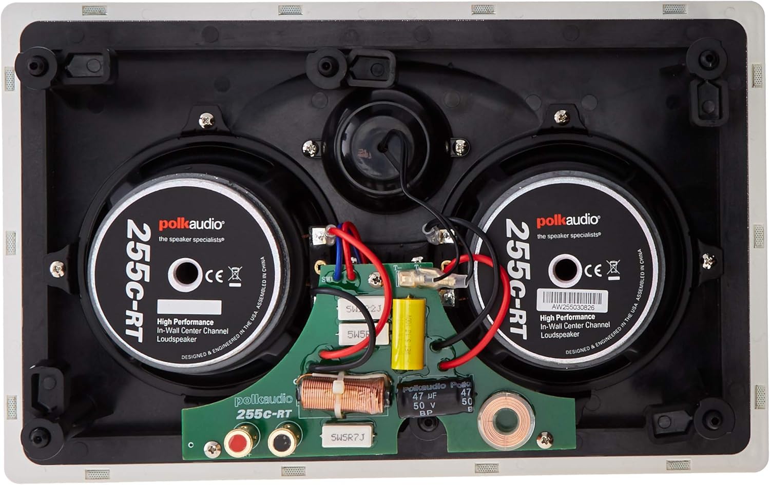 Polk Audio 255c-RT in Wall Speakers (2) 5.25" Drivers - The Vanishing Series | Easily Fits into the Wall | Power Port | Paintable Grille, Center Channel Speakers, Home Audio, Black/White - Image 2