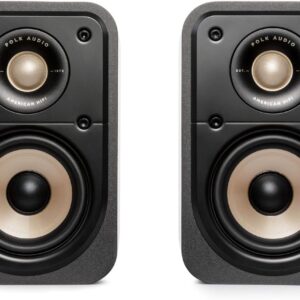 Polk Signature Elite ES10 Surround Loudspeaker – Hi-Res Audio Certified, Dolby Atmos & DTS:X Compatible, 1″ Tweeter & 4″ Woofer, Power Port Technology for Effortless Bass (Pair, Stunning Black)