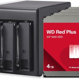 QNAP TR-004-44WD-US 4 Bay DAS (USB Type-C) with 12TB Storage Capacity, Preconfigured RAID 5 WD Red Plus HDD Bundle