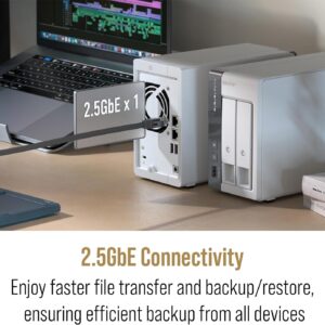 QNAP TS-216G-US – The Most Affordable 2-Bay 2.5GbE Desktop NAS, Equipped with ARM Cortex-A55 Quad-Core CPU, Built-in NPU and 4GB DDR4 RAM (Diskless)