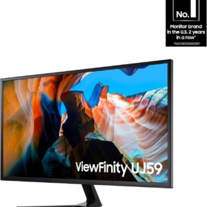 SAMSUNG 32″ UJ59 Series 4K UHD (3840×2160) Computer Monitor,VA Panel, HDMI, Display Port, Eye Saver/Flicker Free Mode, FreeSync, LU32J590UQNXZA, Black