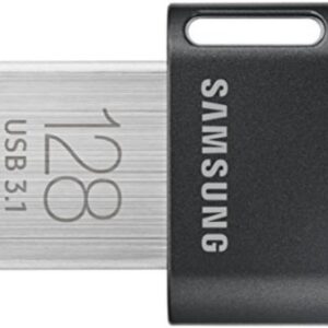 SAMSUNG FIT Plus 3.1 USB Flash Drive, 128GB, 400MB/s, Plug In and Stay, Storage Expansion for Laptop, Tablet, Smart TV, Car Audio System, Gaming Console, MUF-128AB/AM,Gunmetal Gray