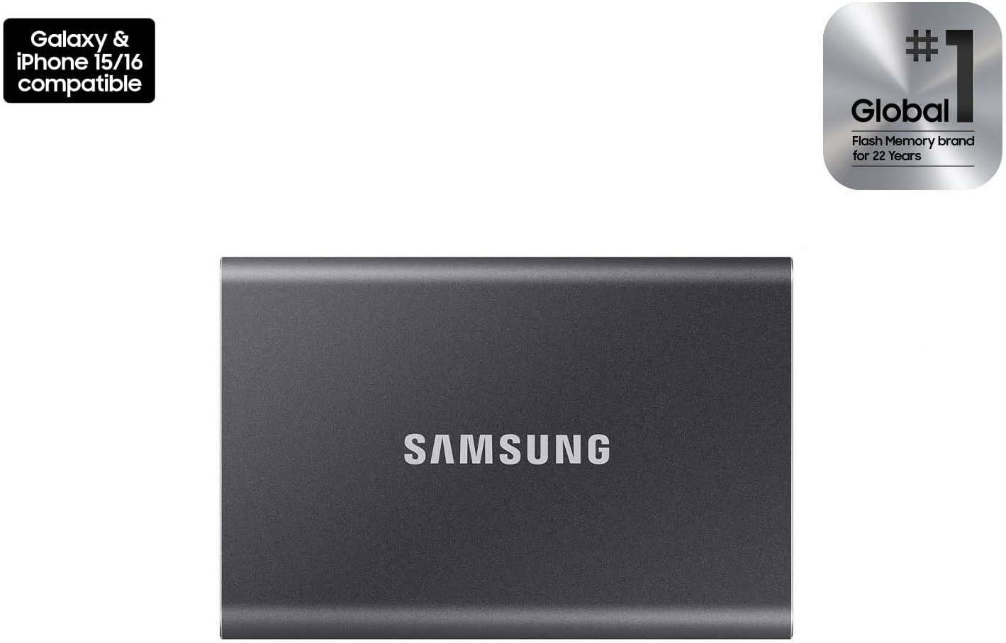 SAMSUNG T7 Portable SSD, 2TB External Solid State Drive, Speeds Up to 1,050MB/s, USB 3.2 Gen 2, Reliable Storage for Gaming, Students, Professionals, MU-PC2T0T/AM, Gray - Image 2
