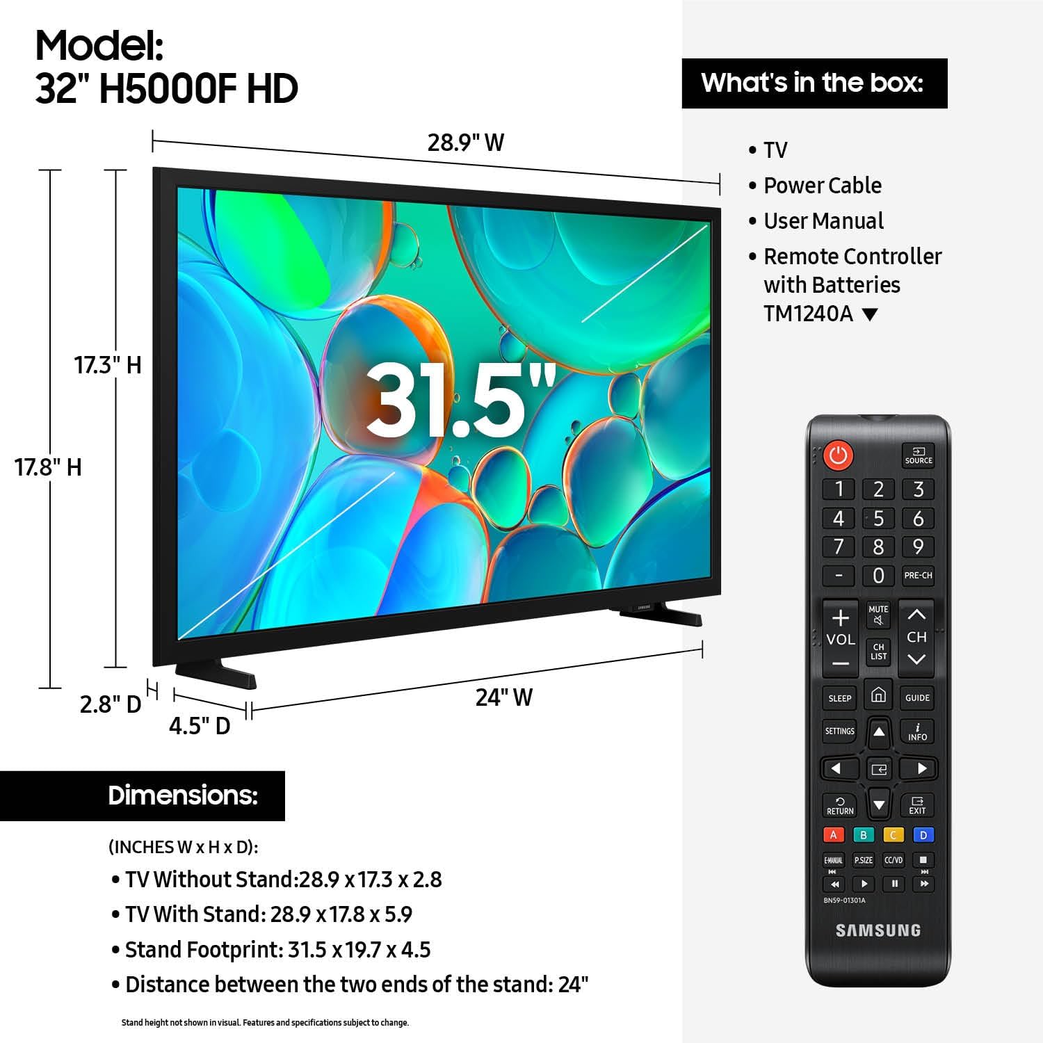 Samsung 32-Inch Class HD H5000F Smart TV (2025 Model) HDR, Object Tracking Sound Lite, Knox Security, One UI Tizen - Image 2