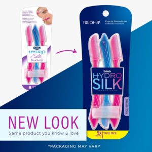 Schick Hydro Silk Touch-Up Dermaplaning Tool with Precision Cover, 9ct | Dermaplane Razor, Face Razors for Women, Peach Fuzz Remover