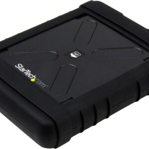 StarTech.com USB 3.0 to 2.5" SATA SSD/HDD Enclosure - UASP Enhanced External Hard Drive Enclosure - MIL-STD-810G Rated Case (S251BRU33),Black