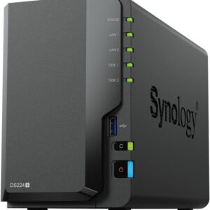 Synology DS224+ 2-Bay Diskstation NAS (Intel Celeron J4125 4-Core 2.0 GHz 2GB DDR4 RAM 2xRJ-45 1GbE LAN-Port) 8TB Bundle with 2X 4TB Seagate IronWolf