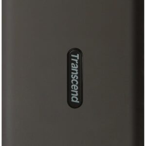 Transcend 2TB SJ25M3, USB 3.1 Portable Hard Drive Rugged, Anti-Shock Resistant, Compact and Lightweight with Lightning-Fast Speeds, One Touch Backup Button, Iron Gray – TS2TSJ25M3S