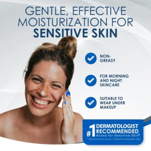 Vanicream Daily Facial Moisturizer With Ceramides and Hyaluronic Acid – Formulated Without Common Irritants for Those with Sensitive Skin, 3 fl oz (Pack of 1)