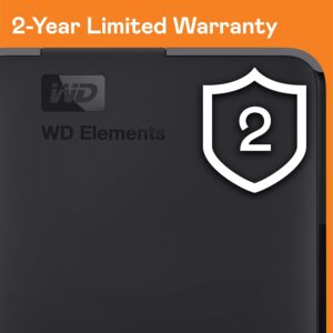 WD 2TB Elements Portable External Hard Drive for Windows, USB 3.2 Gen 1/USB 3.0 for PC & Mac, Plug and Play Ready – WDBU6Y0020BBK-WESN
