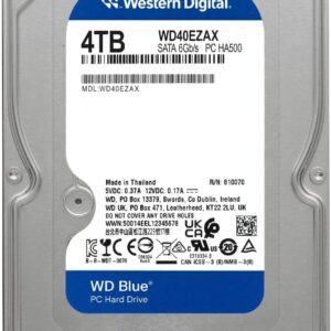 Western Digital 4TB WD Blue PC Internal Hard Drive HDD – 5400 RPM, SATA 6 Gb/s, 256 MB Cache, 3.5″ – WD40EZAX