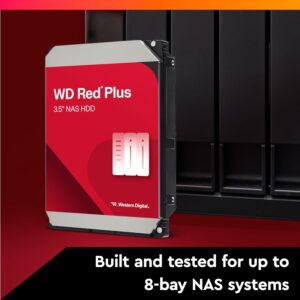 Western Digital 4TB WD Red Plus NAS Internal Hard Drive HDD – 5400 RPM, SATA 6 Gb/s, CMR, 256 MB Cache, 3.5″ -WD40EFPX