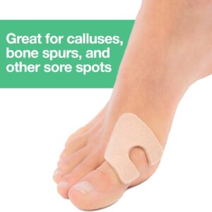 ZenToes U-Shaped Felt Callus Pads | Protect Calluses from Rubbing on Shoes | Reduce Foot and Heel Pain | Pack of 24 | 1/8” Self-Stick Pedi Cushions