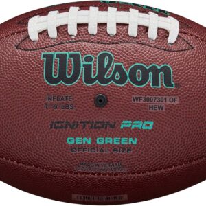 WILSON NFL Ignition Gen Green Football – Brown, Peewee Size