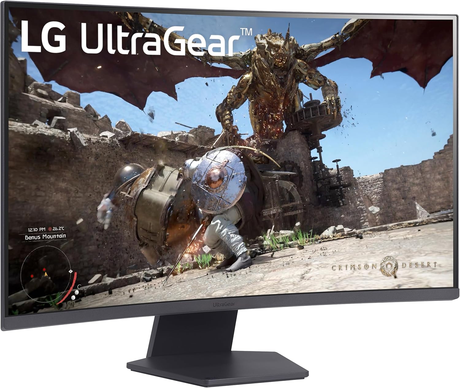LG 32GS60QC-B Ultragear 32-inch Curved Gaming Monitor QHD (2560x1440) 180Hz 1ms 1000R AMD FreeSync HDR10 HDMIx2 DisplayPort Borderless Design Black Stabilizer DAS Crosshair FPS Counter - Black - Image 3