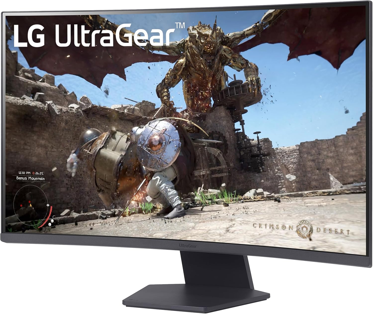 LG 32GS60QC-B Ultragear 32-inch Curved Gaming Monitor QHD (2560x1440) 180Hz 1ms 1000R AMD FreeSync HDR10 HDMIx2 DisplayPort Borderless Design Black Stabilizer DAS Crosshair FPS Counter - Black - Image 4