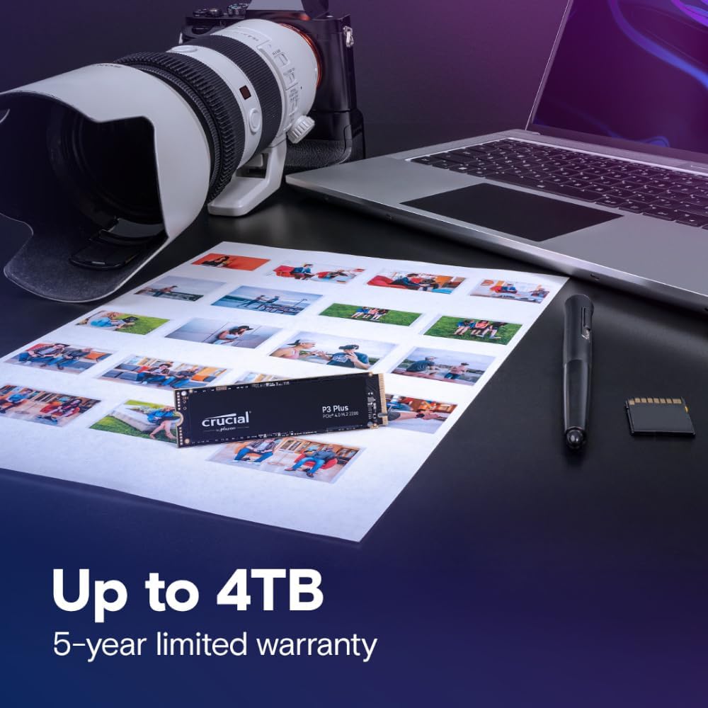 Crucial P3 Plus 1TB PCIe Gen4 3D NAND NVMe M.2 SSD, up to 5000MB/s - CT1000P3PSSD8 - Image 3