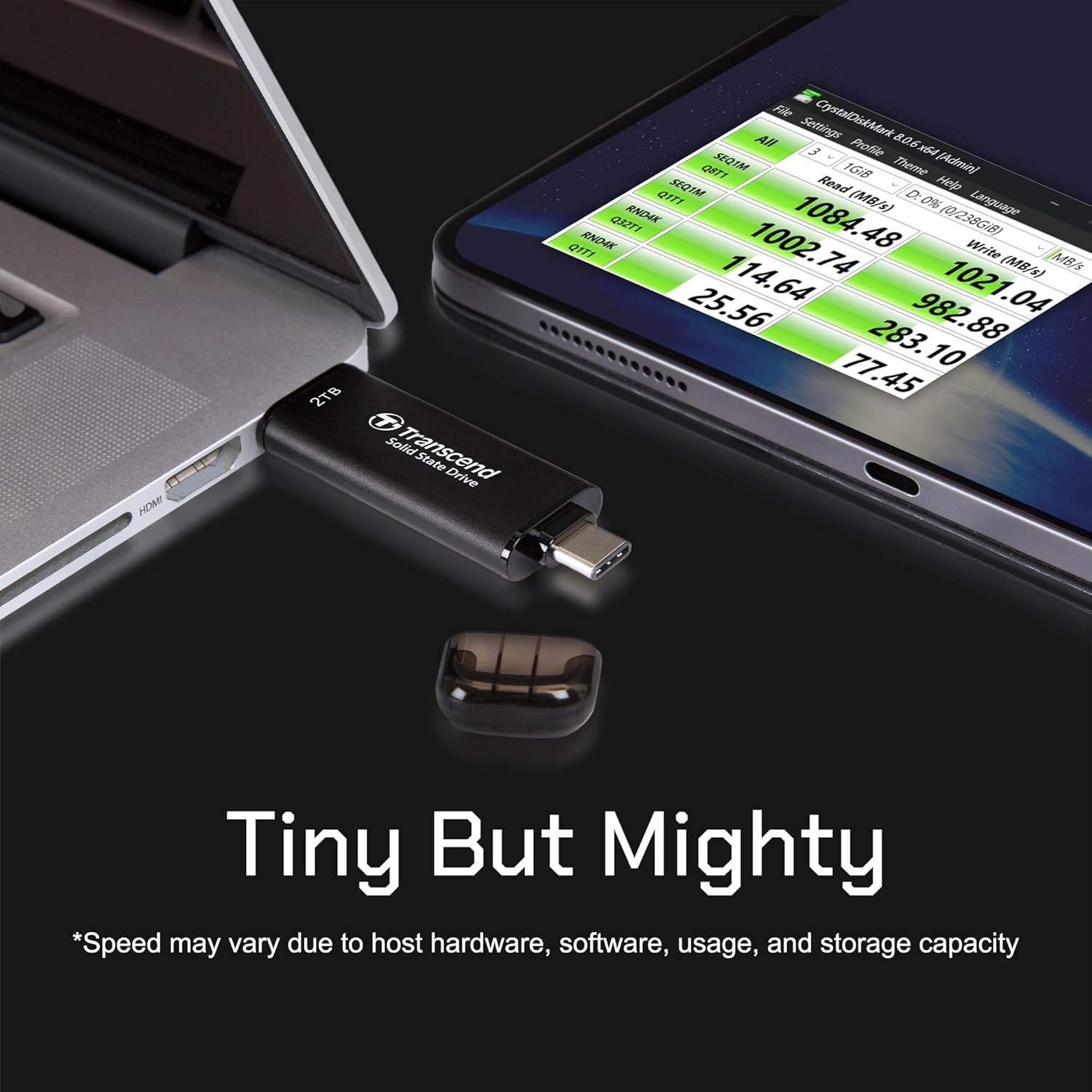 Transcend 2TB External SSD, Up to 1,050MB/s, Dual USB Flash Drive for iPhone17,16,15/ Pixel/Android Phones/Tesla/iPad/Mac/Steam Deck/ROG Ally/MSI Claw/PS5, 2-in-1 Type C&A, USB 3.2 Gen2 Portable SSD - Image 6