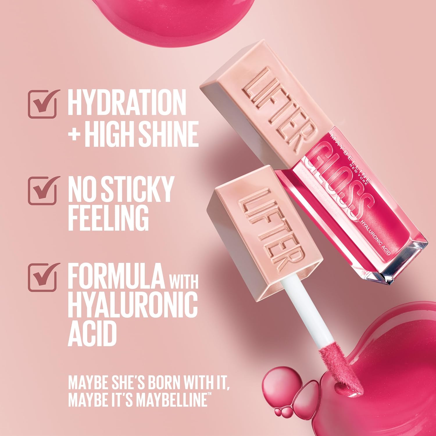 Maybelline Lifter Gloss, Hydrating Lip Gloss with Hyaluronic Acid, Ice, Pink Neutral, 0.18 Ounce - Image 3