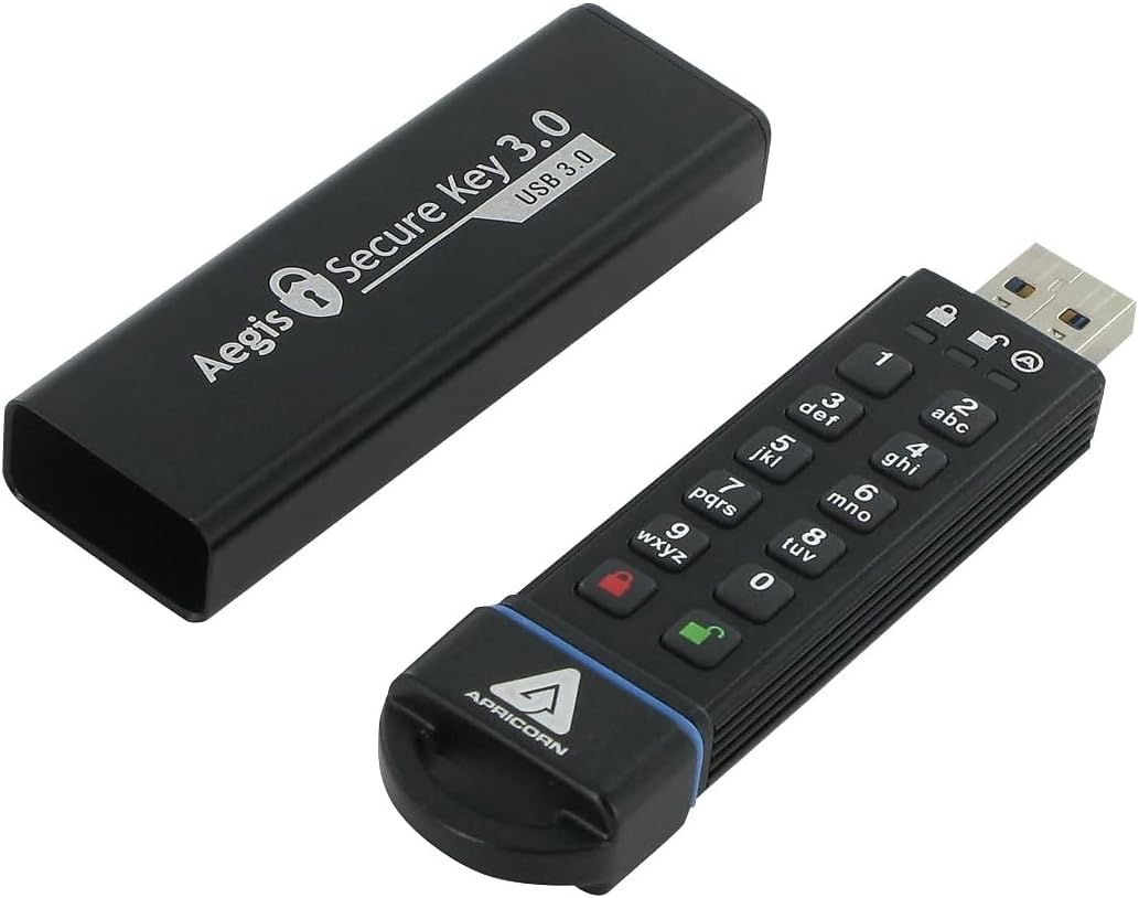 Apricorn Aegis Secure Key 16GB USB 3.0 Type A Flash Drive, Black (ASK3-16GB) - Image 3