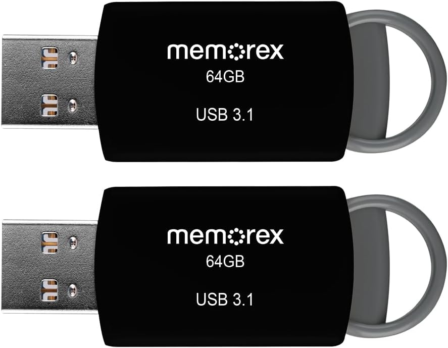 64GB Memorex USB 3.1 Flash Drive – Transfer Speeds Up to 10x Faster Than USB 2.0, Latest USB 3.1 Gen 1 Technology, Lightweight Design, for Daily File Management, Type-A Connector, 2-Pack - Image 3