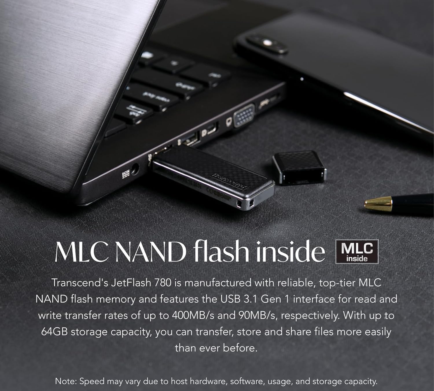 Transcend 8GB JF780 USB Flash Drive, USB3.1 Gen1, Classic Checkerboard Design, Pendrive, MLC - TS8GJF780 - Image 3