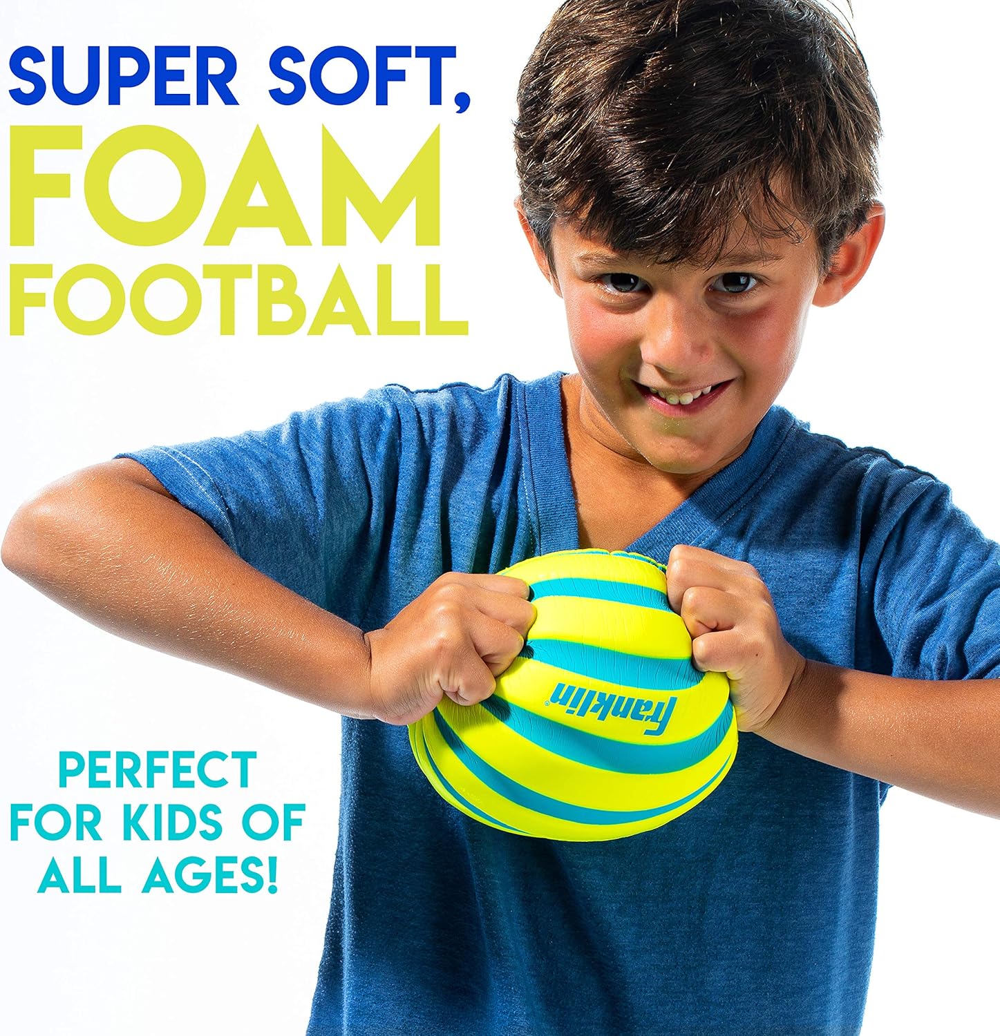 Franklin Sports Kids Foam Football - Mini Soft Foam Youth Football - Indoor + Outdoor Toy for Kids - Probrite 9" Mini Ball - Soft Backyard + Practice Toy Ball - Yellow - Image 3