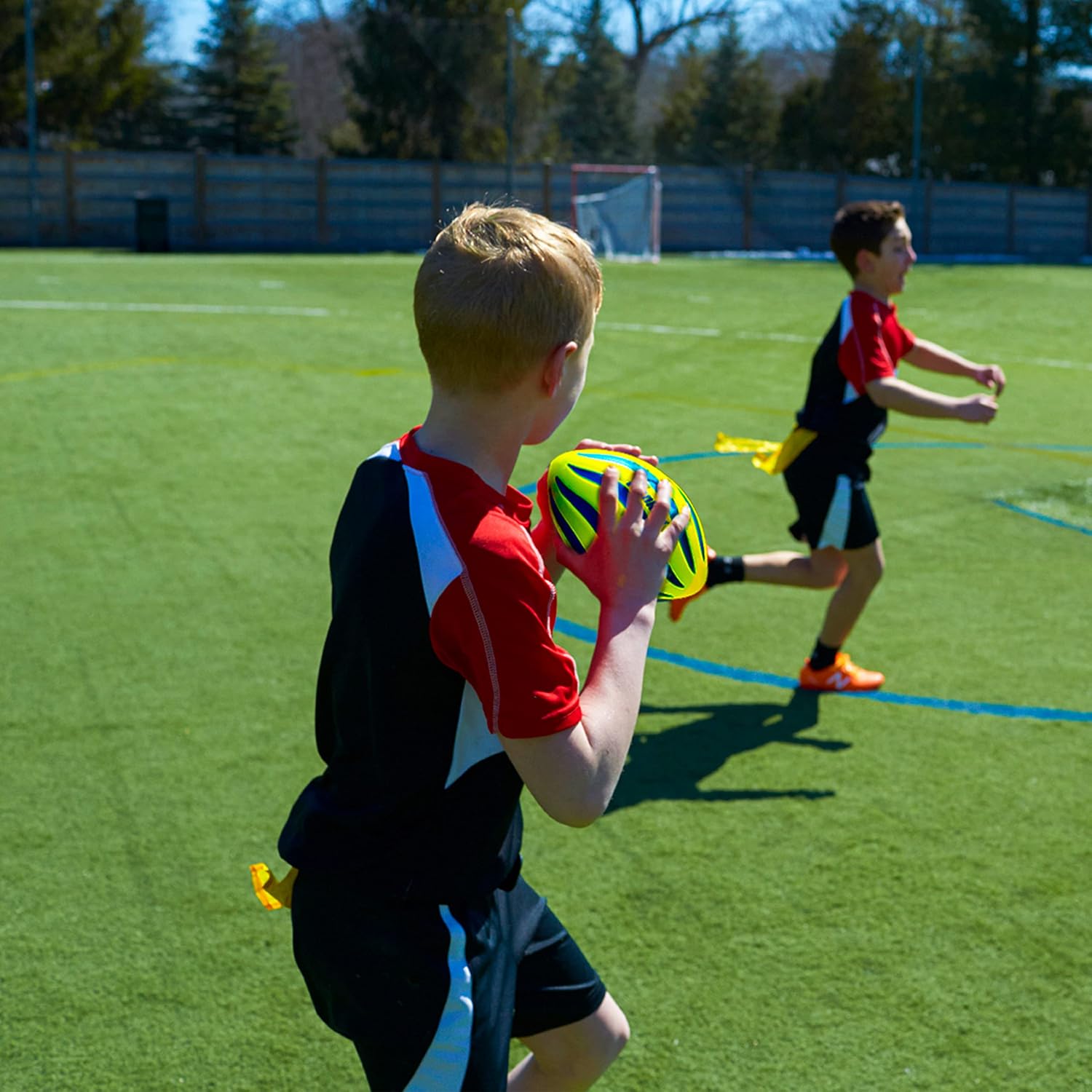 Franklin Sports Kids Foam Football - Mini Soft Foam Youth Football - Indoor + Outdoor Toy for Kids - Probrite 9" Mini Ball - Soft Backyard + Practice Toy Ball - Yellow - Image 6