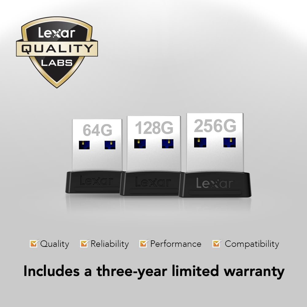 Lexar 128GB JumpDrive S47 USB 3.2 Gen 1 Flash Drive for Storage Expansion and Backup, Up To 250MB/s Read, Compact Plug-n-Stay, Black (LJDS47-128ABBKNA) - Image 7