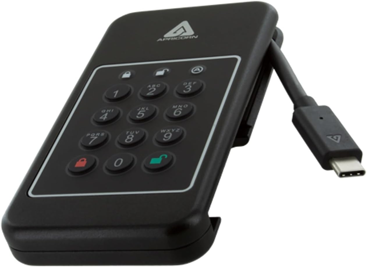 Apricorn 1TB Aegis NVX – Ultra High Speed NVMe 10Gbps USB Type C Hardware-Encrypted Drive (ANVX-1TB) - Image 3