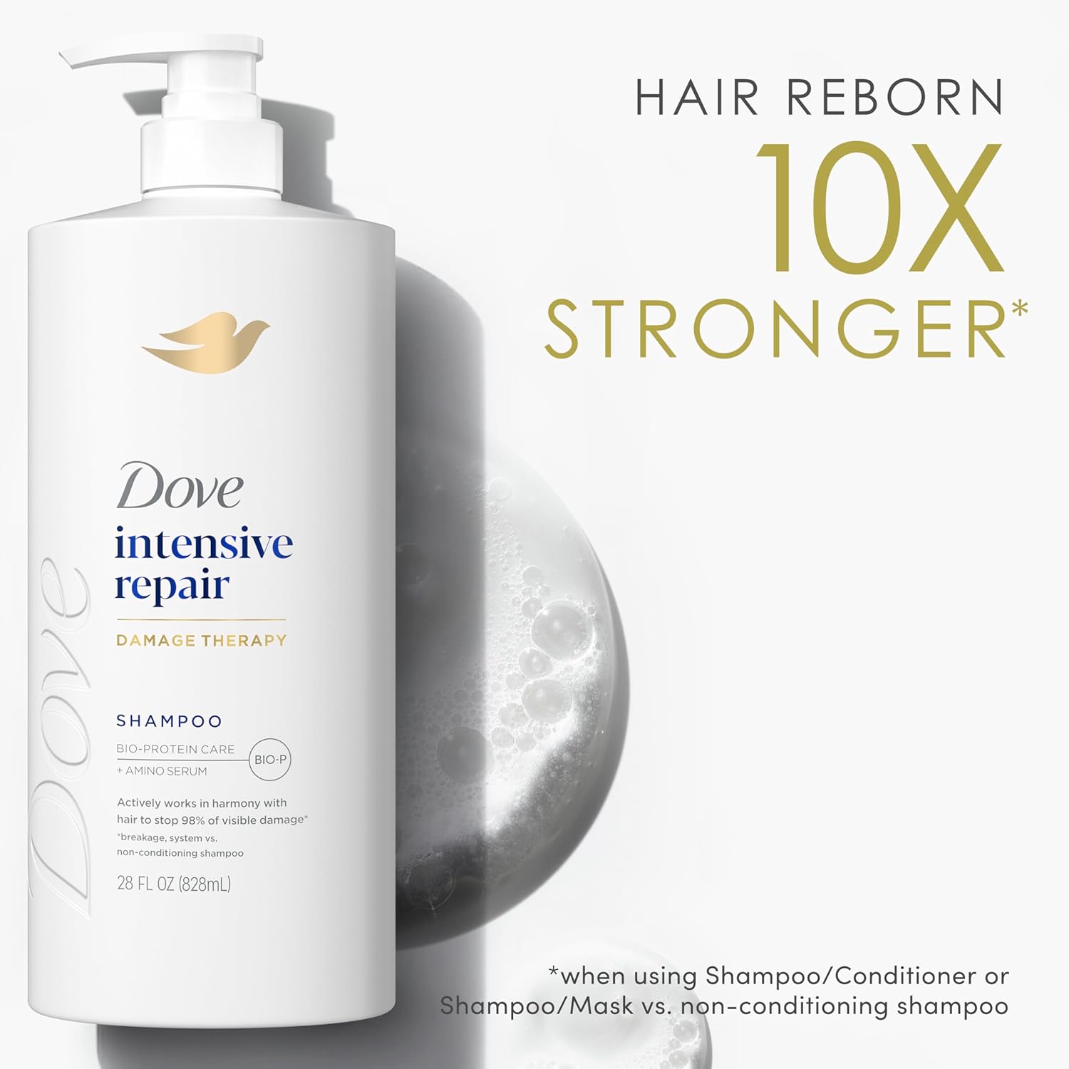 Dove Shampoo Intensive Repair for Damaged Hair with Bio-Protein Care Technology and Amino Serum 28 Fl Oz - Image 10