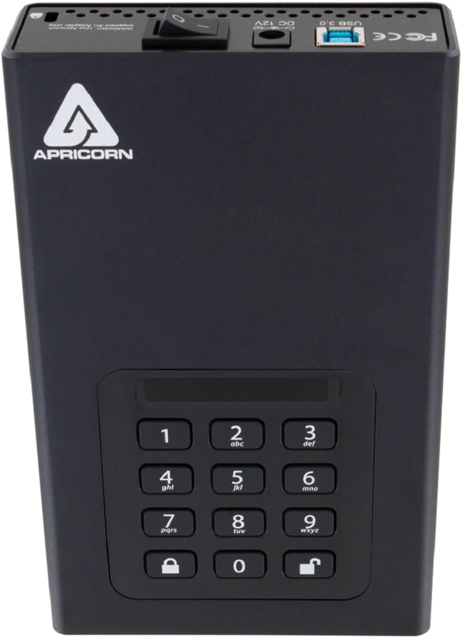 Apricorn 22TB Aegis Padlock DT 256-Bit Encrypted USB 3.0 Hard Drive (ADT-3PL256-22TB) - Image 3