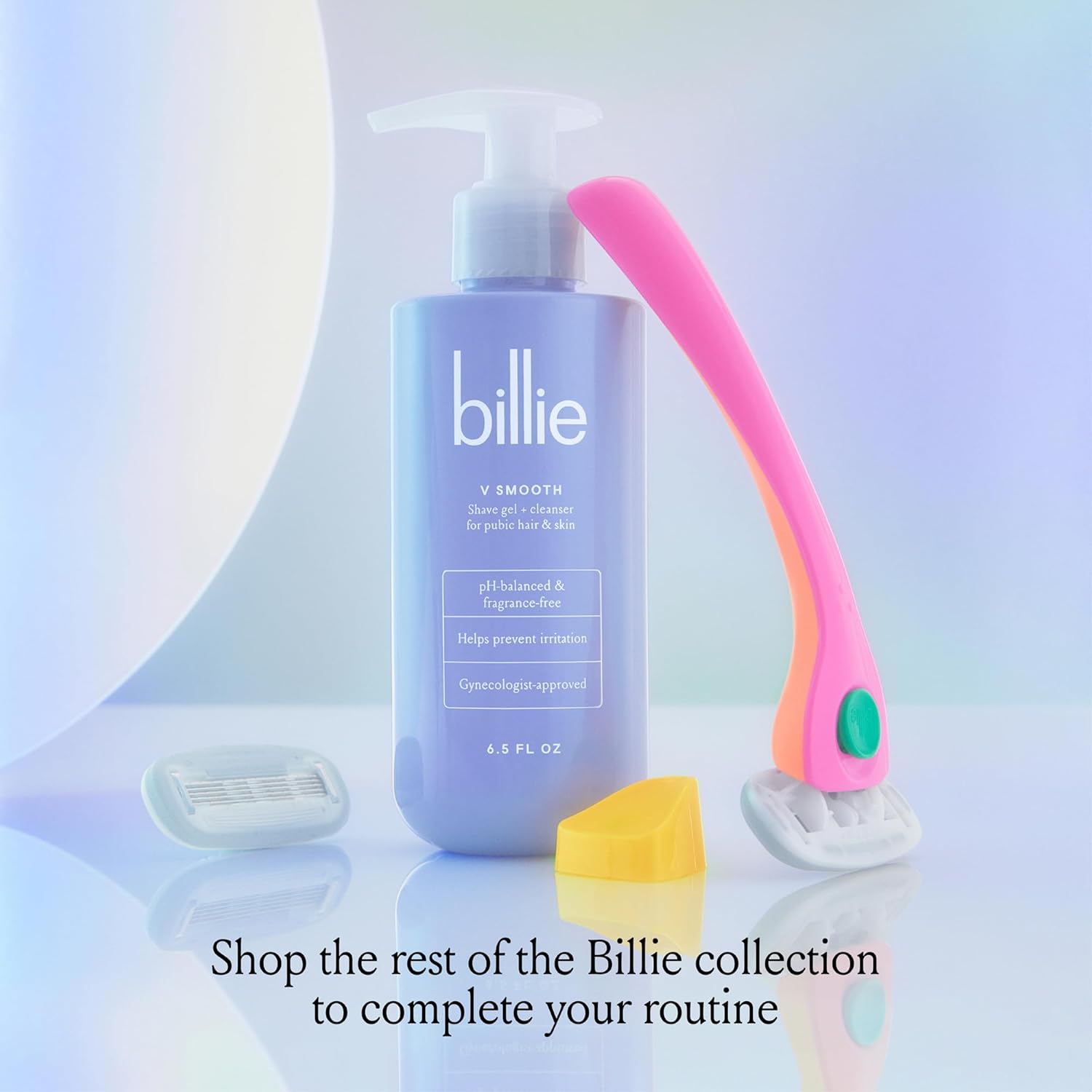 Billie - V Smooth - Shave Gel + Cleanser for Pubic Hair & Skin - pH-Balanced - Fragrance-Free - Gynecologist-Approved - 6.5 oz. - Image 9