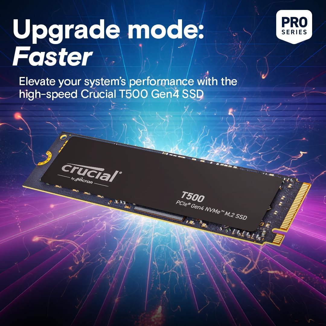 Crucial T500 2TB Gen4 NVMe M.2 Internal Gaming SSD, Up to 7400MB/s, Laptop & Desktop Compatible + 1mo Adobe CC All Apps - CT2000T500SSD8 - Image 6