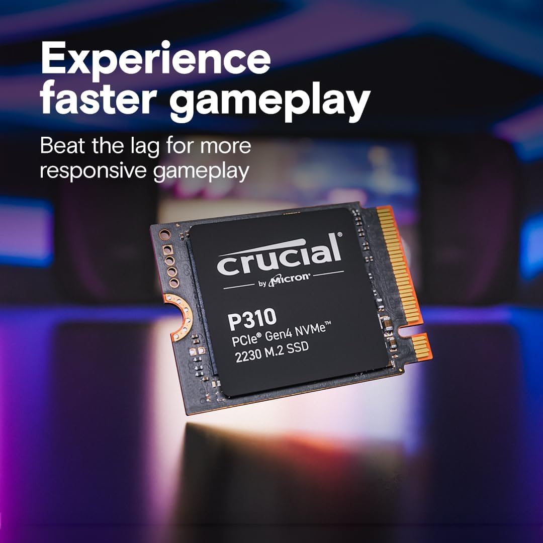 Crucial P310 1TB M.2 2230 SSD, PCIe Gen4 NVMe, Up to 7,100MB/s, Internal Solid State Drive, Ideal for Steam Deck, ASUS ROG Ally, MSI Claw, Mini PCs & Ultrabooks - CT1000P310SSD2 - Image 4