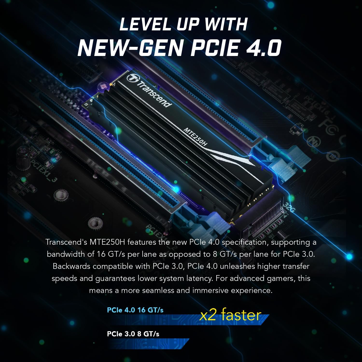 Transcend 4TB M.2 2280 SSD with Aluminum Heatsink, Up to 7,500MB/s for PS5, Desktops, Laptops, PCIe NVMe Gen4x4 Internal SSD, 3D TLC NAND, High-Speed Solid State Drive, for Gaming, Professional Use - Image 5