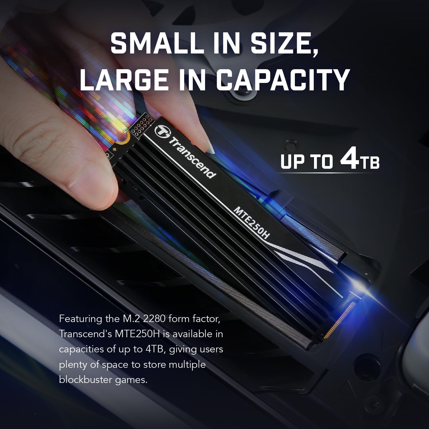 Transcend 4TB M.2 2280 SSD with Aluminum Heatsink, Up to 7,500MB/s for PS5, Desktops, Laptops, PCIe NVMe Gen4x4 Internal SSD, 3D TLC NAND, High-Speed Solid State Drive, for Gaming, Professional Use - Image 7
